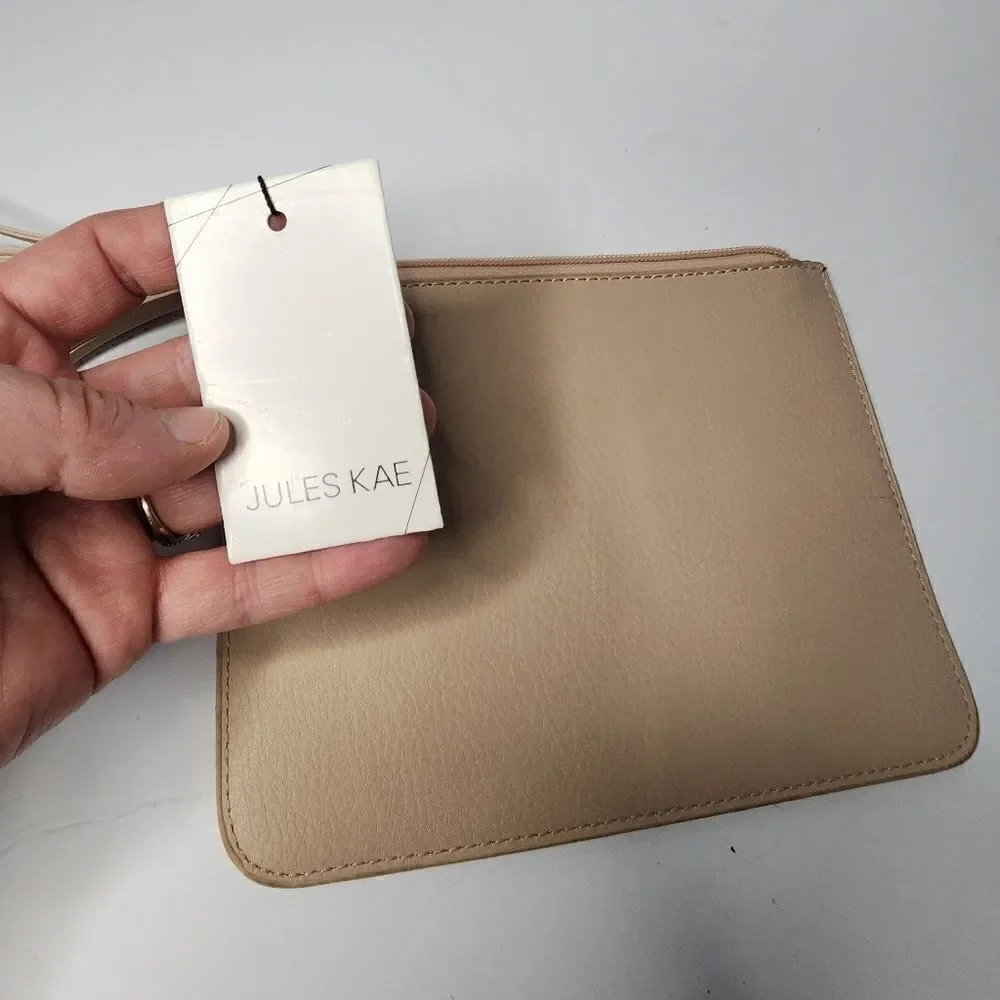Jules Kae Makeup Bag Small Zipper Pouch Copper Metallic NWT